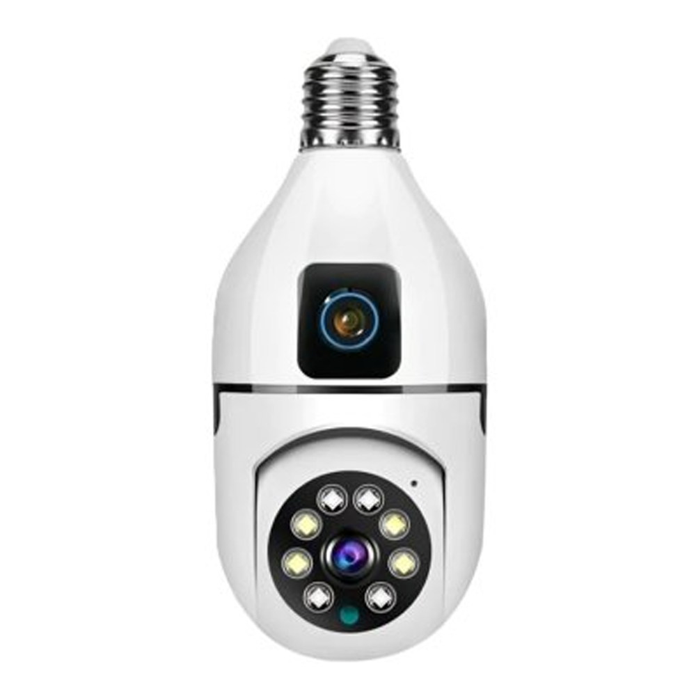 V380 PRO Dual Lens Bulb Wi-Fi Camera - White