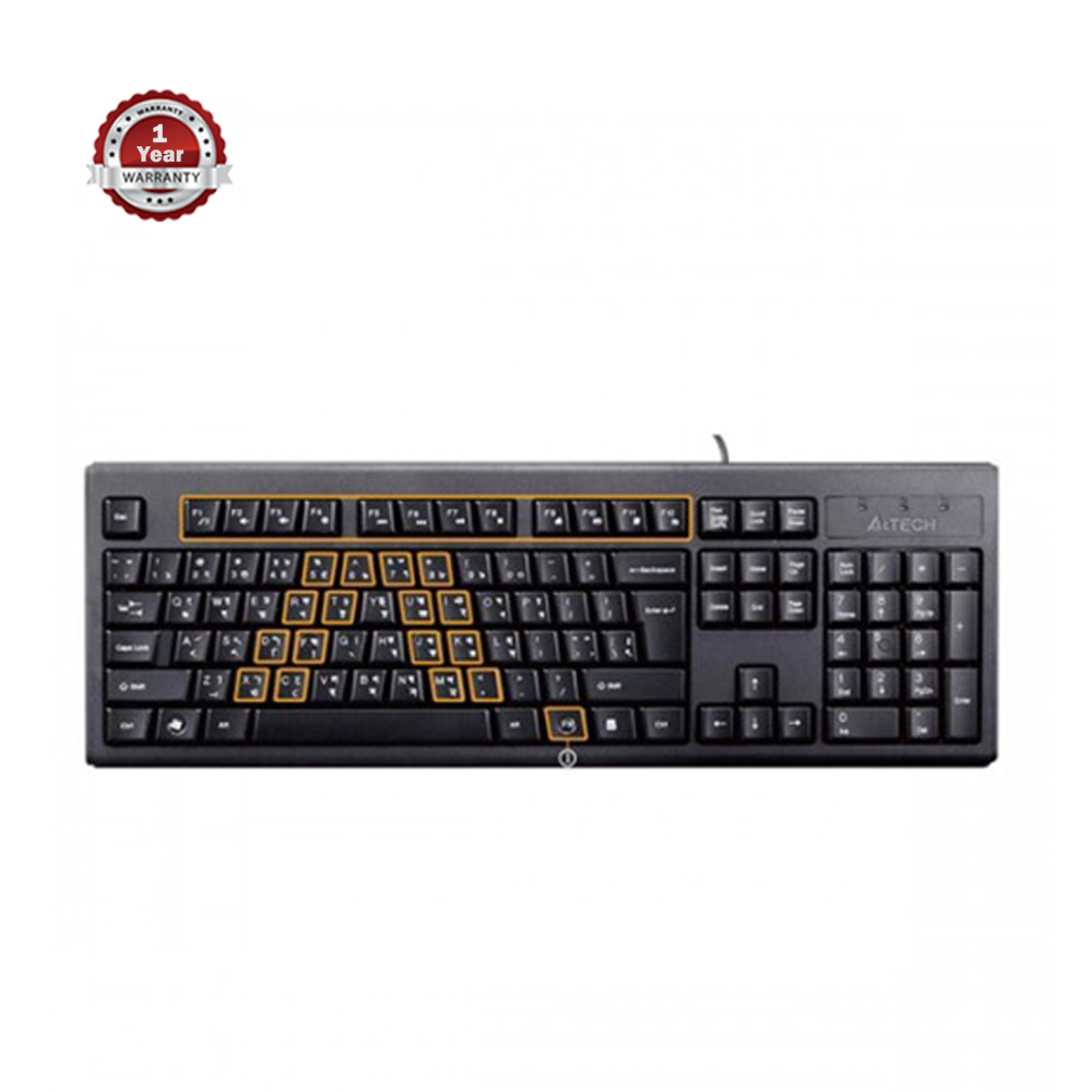 A4tech KRS-83 FN-Hotkeys Wired Multimedia Keyboard With Bangla Layout - Black