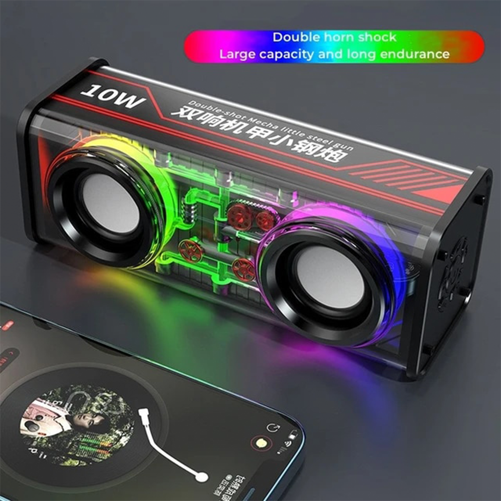 Mecha 10W Transparent Dual Bluetooth Speaker