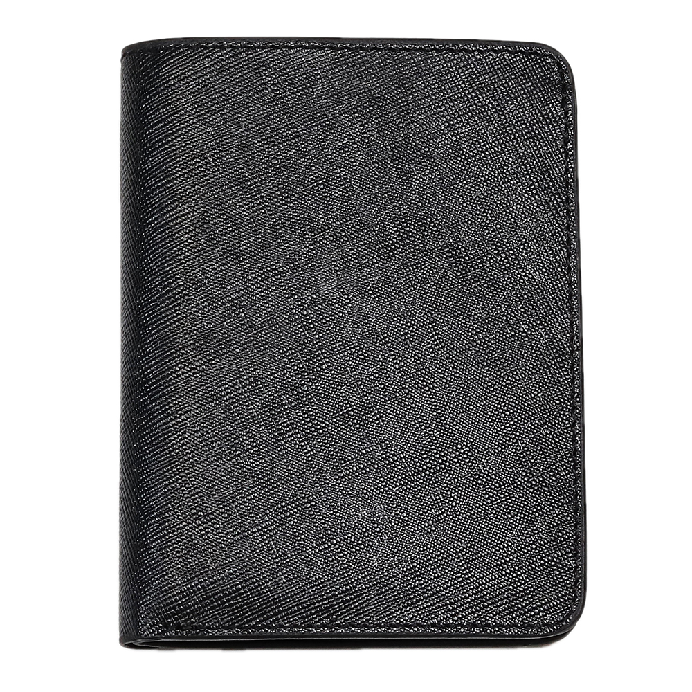 Zays Premium Saffiano Leather Short Wallet for Men - Black - WL46