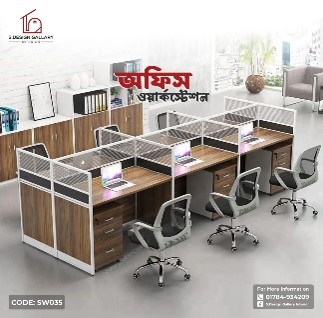 Melamine Board Office Table With Side Table - WS035