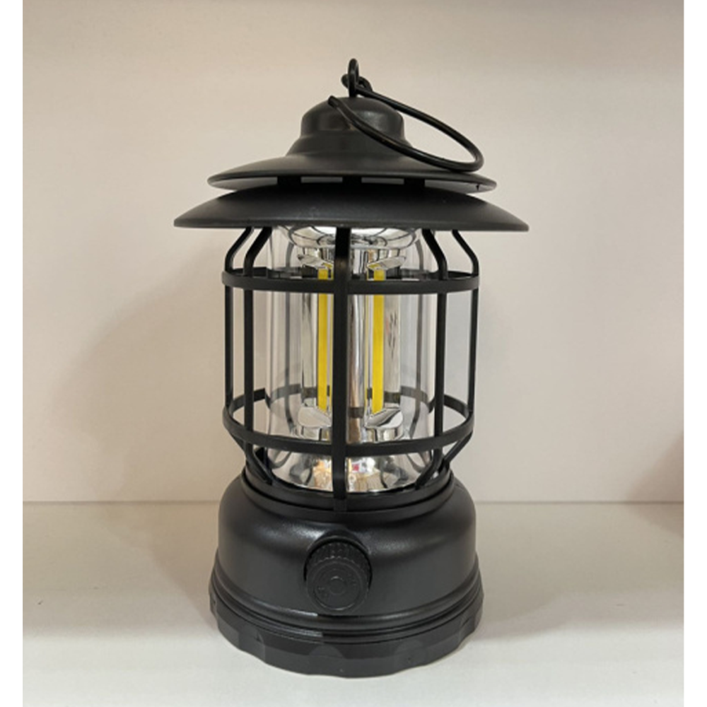 Rechargeable Type-C LED Camping Lantern Light - Black