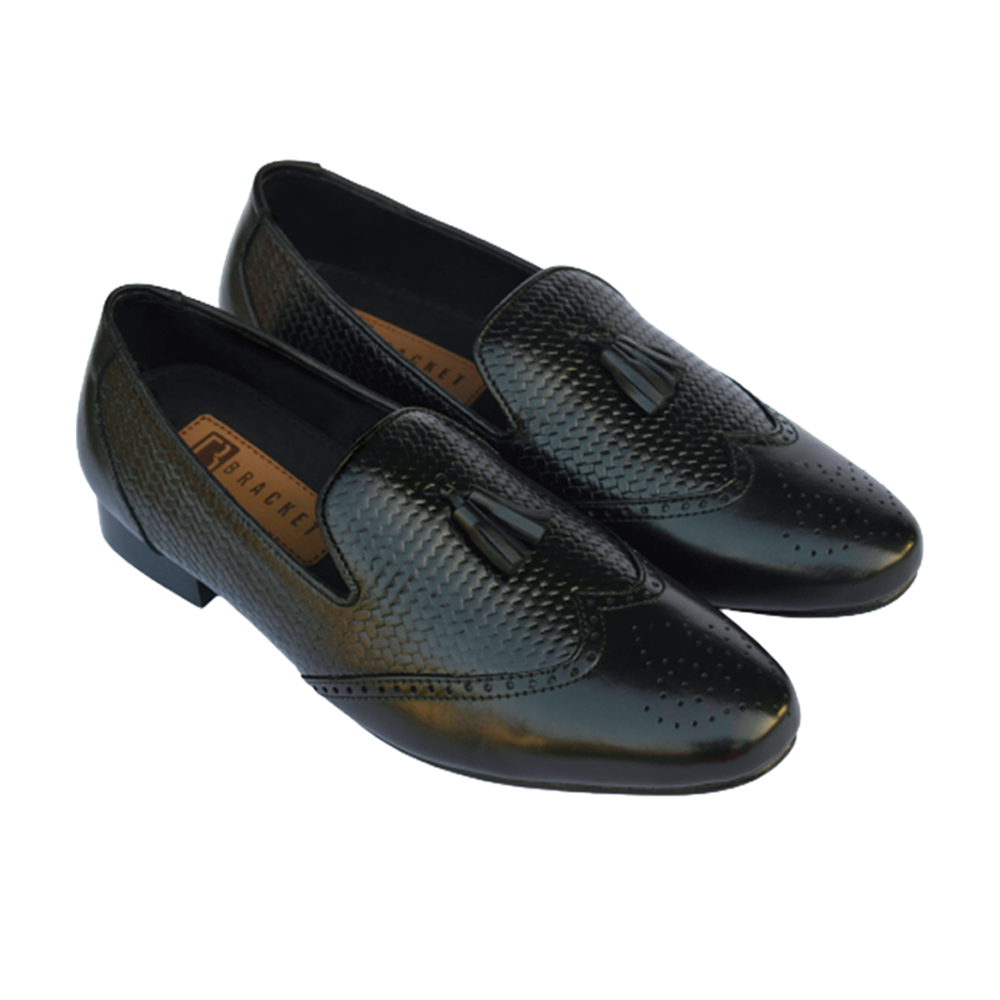 Bracket Tassel Loafer Leather Shoe for Men - TLS 01