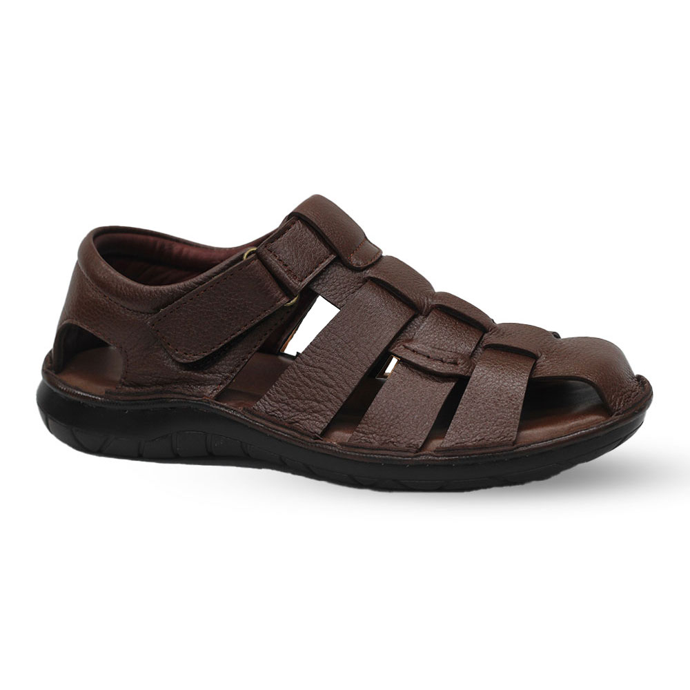 Leather Sandal For Men - Chocolate - MS308