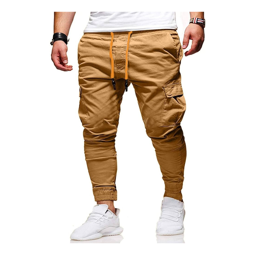 Cotton Joggers for Men - Khaki