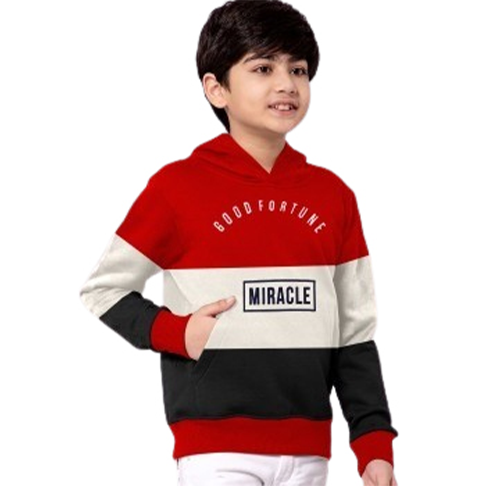 Cotton Winter Hoodie For Kids - Multicolor - BH-33