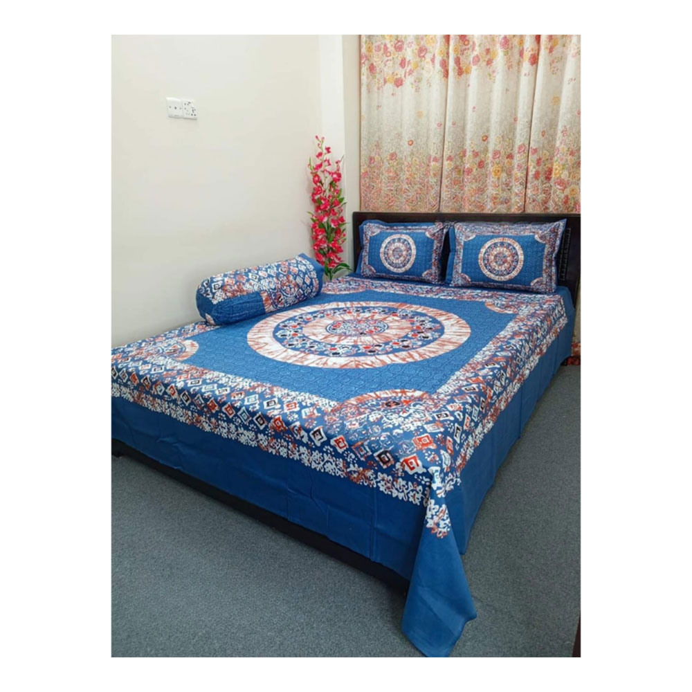 Cotton Bedsheet with Pillow Covers - king Size - 2502036