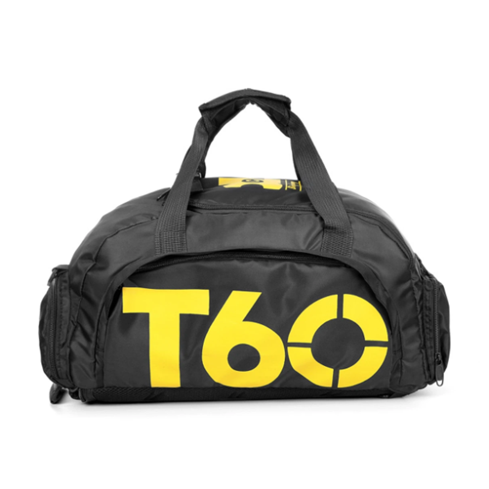 T60 Polyester Gym Duffle Pack Backpack - Black