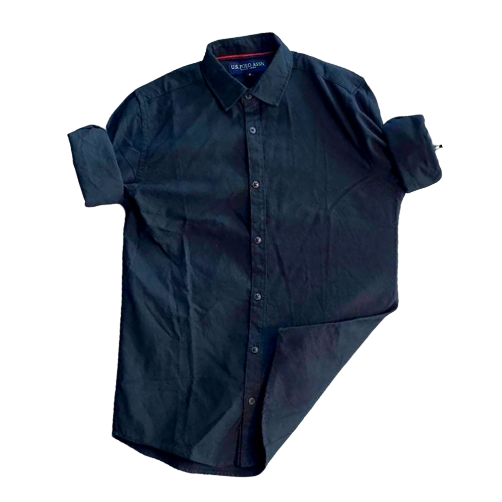 Cotton Full Sleeve Formal Shirt For Men - SRT-5018 - Black