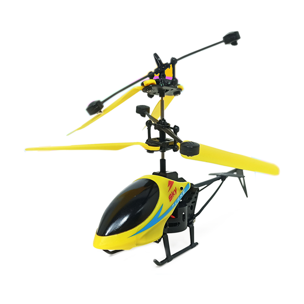 Magic Hand Sensored Rechargeable Mini Aircraft Helicopter - Yellow - 126652399