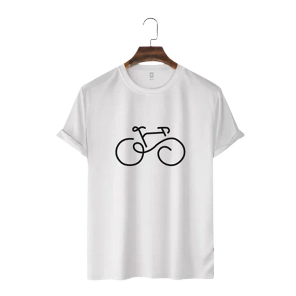 Cotton Half Sleeve T-Shirt For Men - White - TS-224