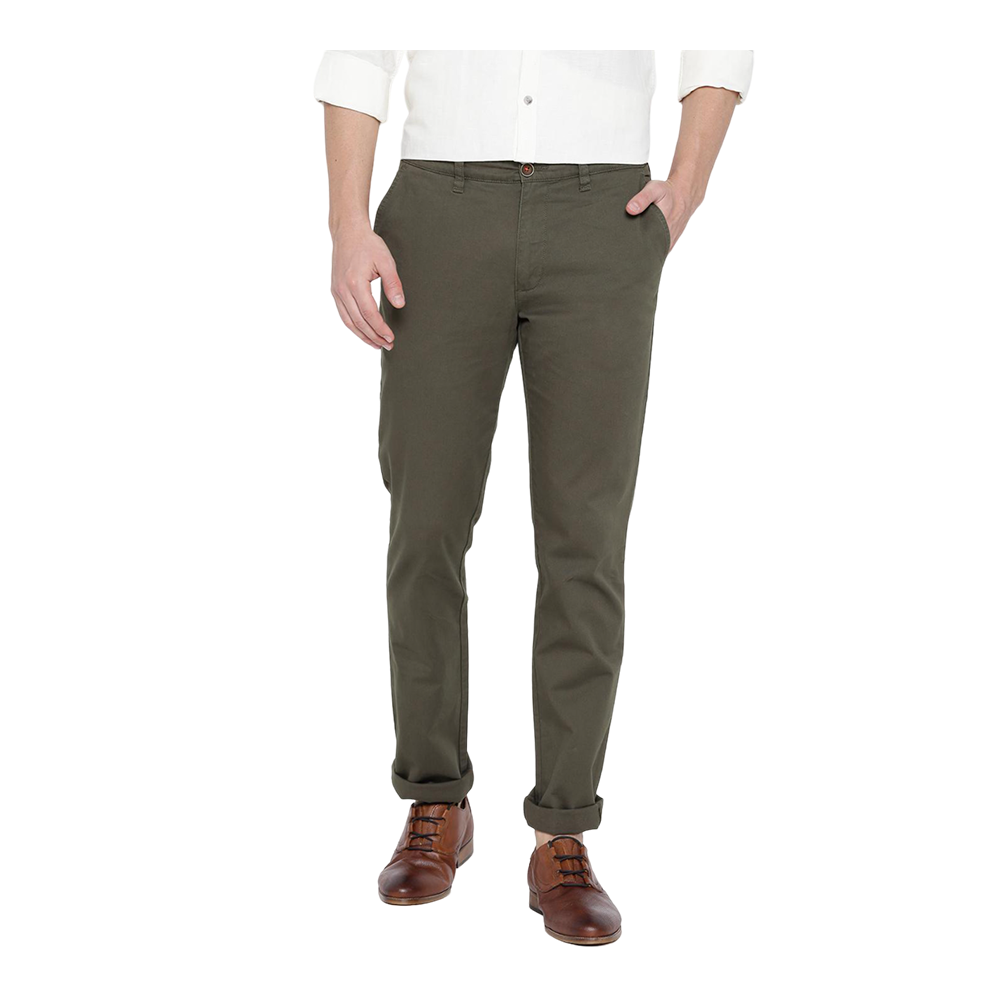 Cotton Chinos Gabardine Pant For Men - Deep Black - NZ-3209