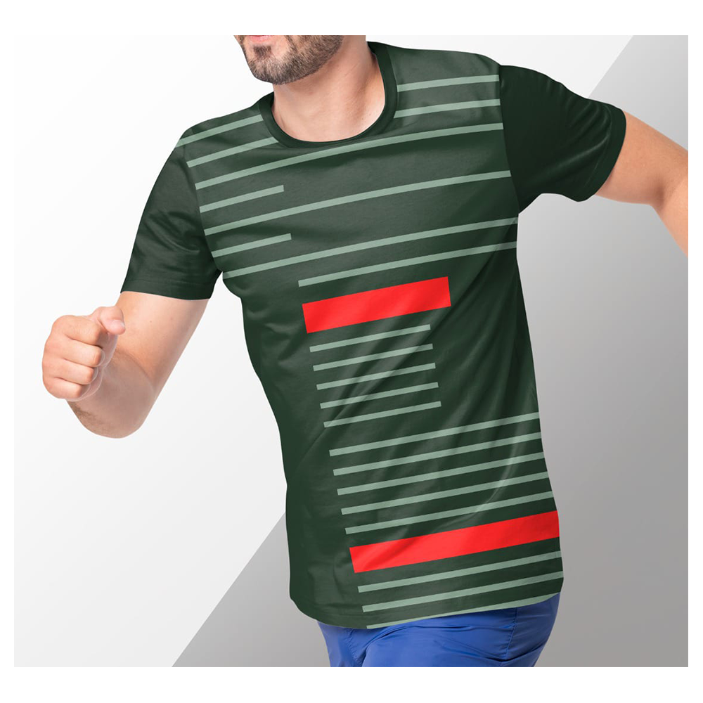 Cotton Half Sleeve Casual T-Shirt For Men - Green - FS16