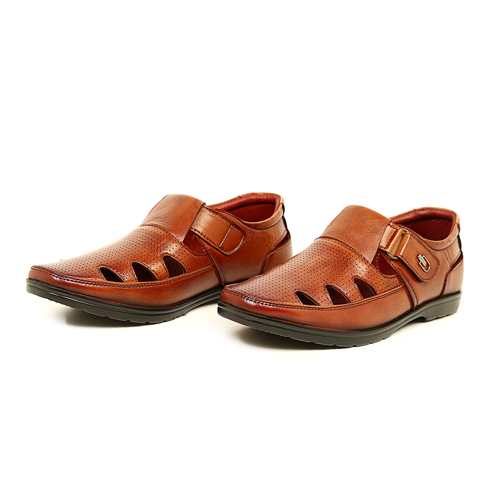 Zays Leather Premium Close Sandal For Men - Brown - SF106