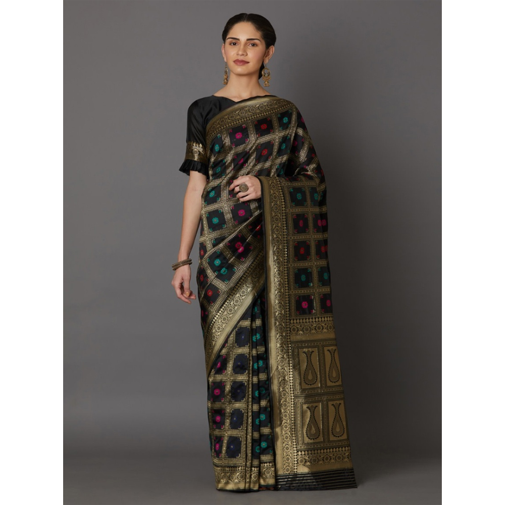 Silk Printed Saree With Blouse Piece For Women - MN-719