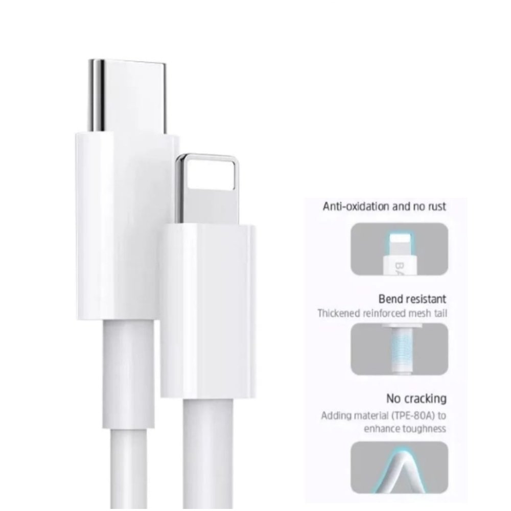 USB C to Lightning Cable For iPhone - 20W - White