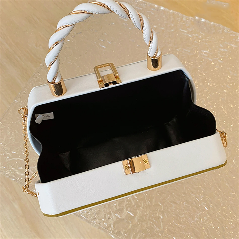 Artificial Leather Hand Bag for Women - White - N293 D