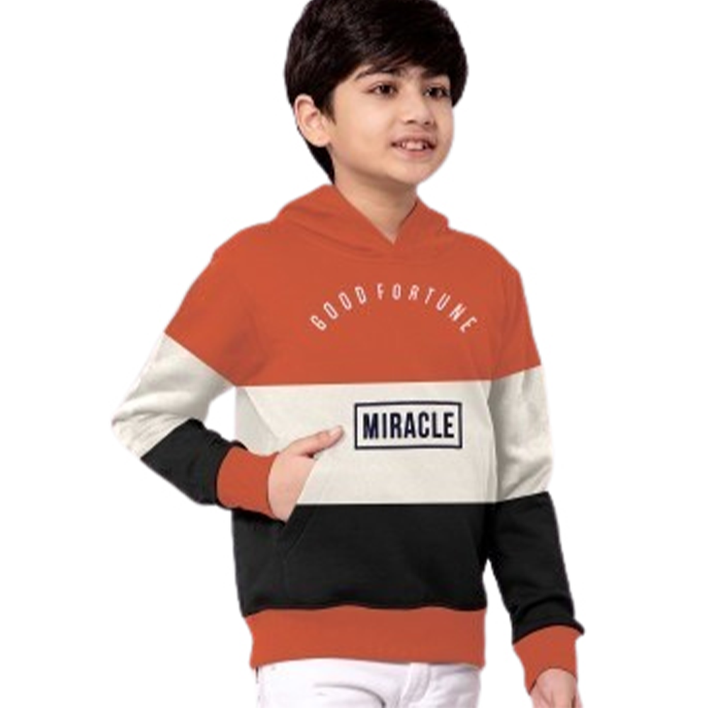 Cotton Winter Hoodie For Kids - Multicolor - BH-32