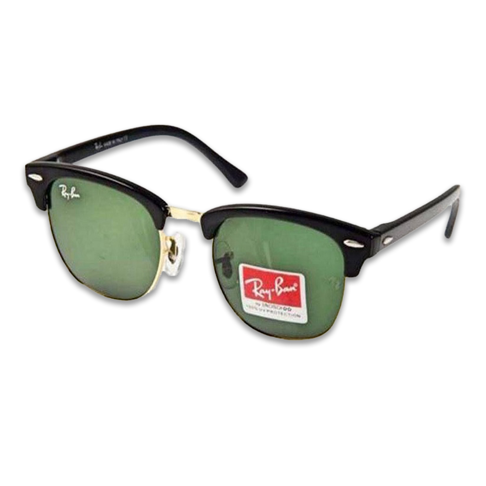 Ray Ban Clubmaster Metal Square Sunglasses for Men - Black - 18