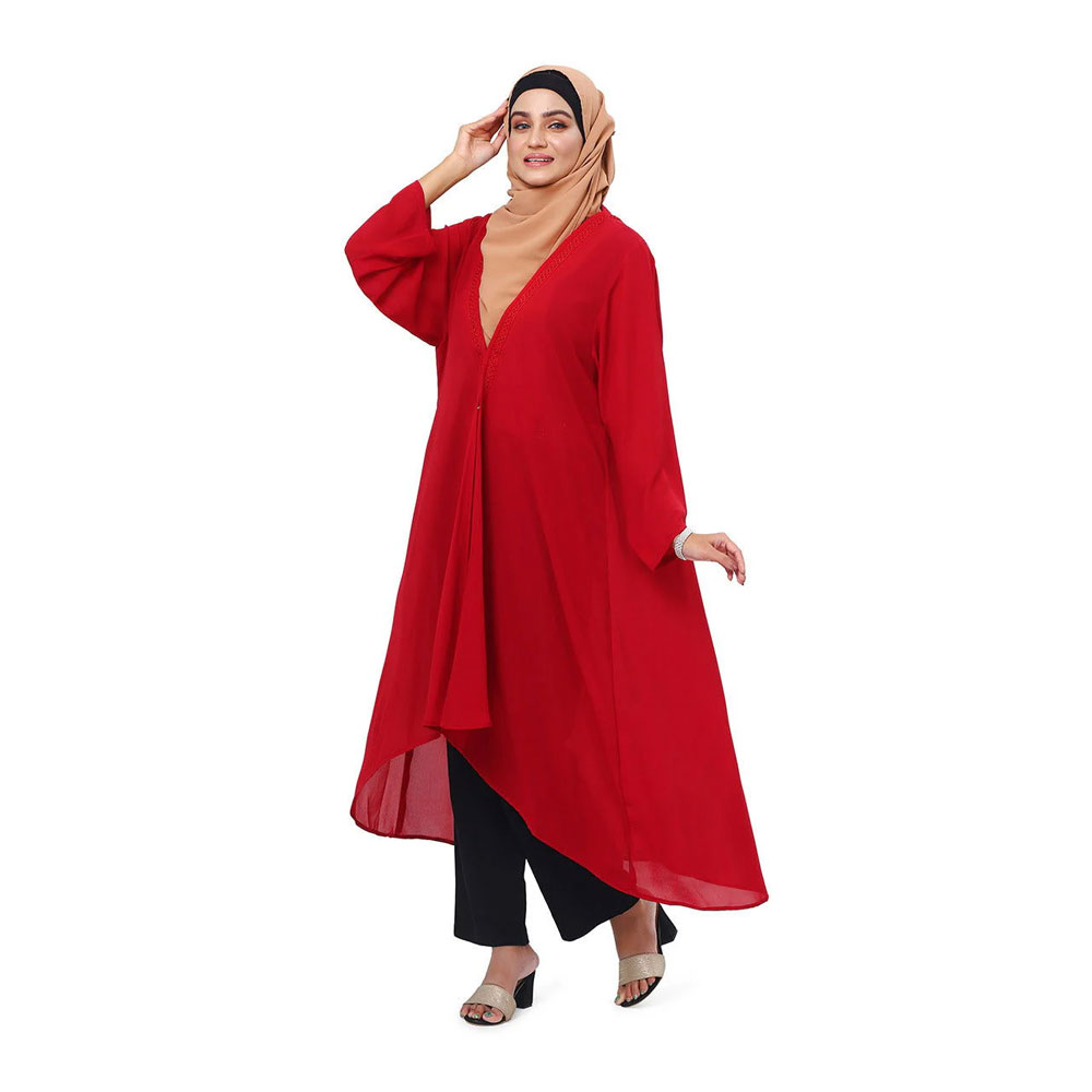 Buy Hiba Double georgette fabric Shrug for Women - 0823 000231 - Maroon and Get Freyias Damage Repair Shampoo with Coconut Milk - 220ml Free