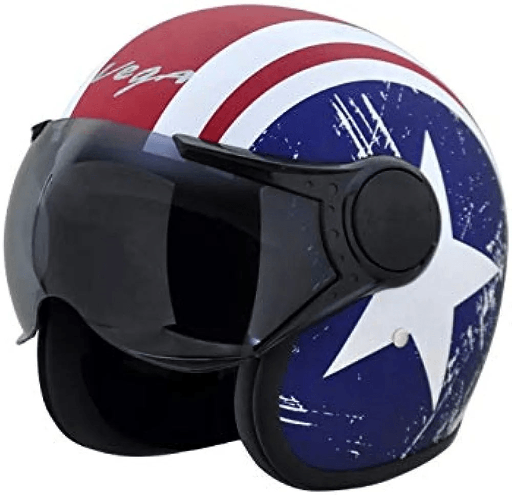 VEGA Half Face Bike Helmet - Red and Blue