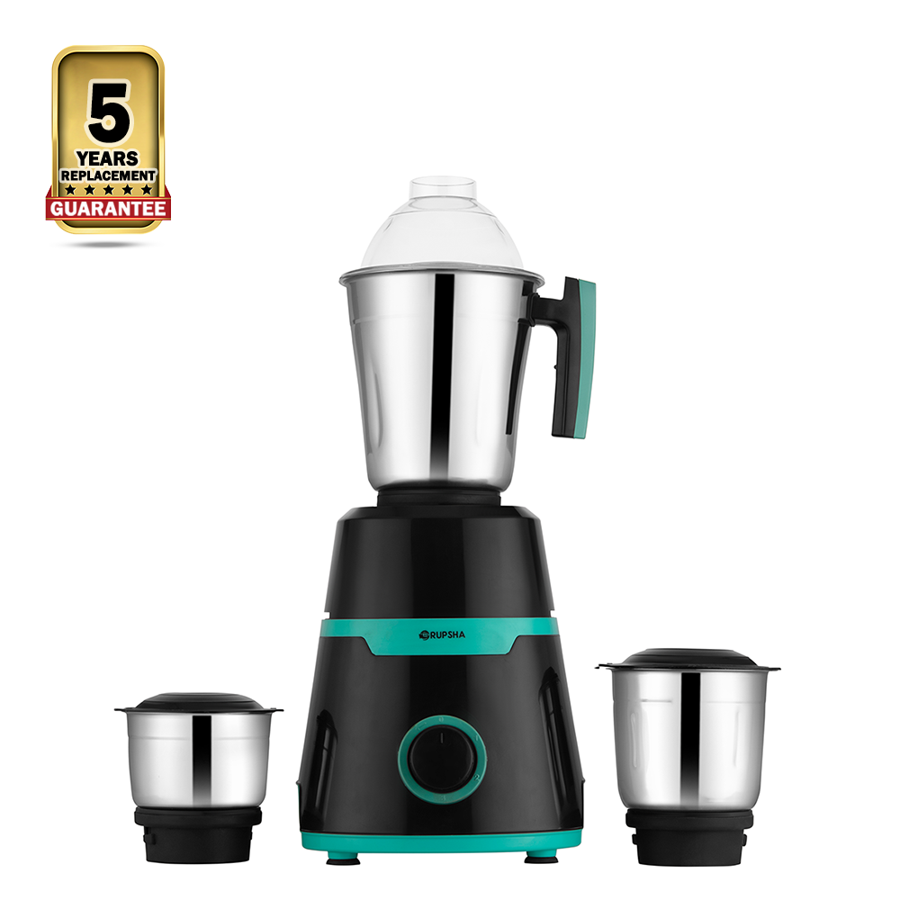 Rupsha Twister Mixer Grinder With 3 Jars - 600W - Green and Black