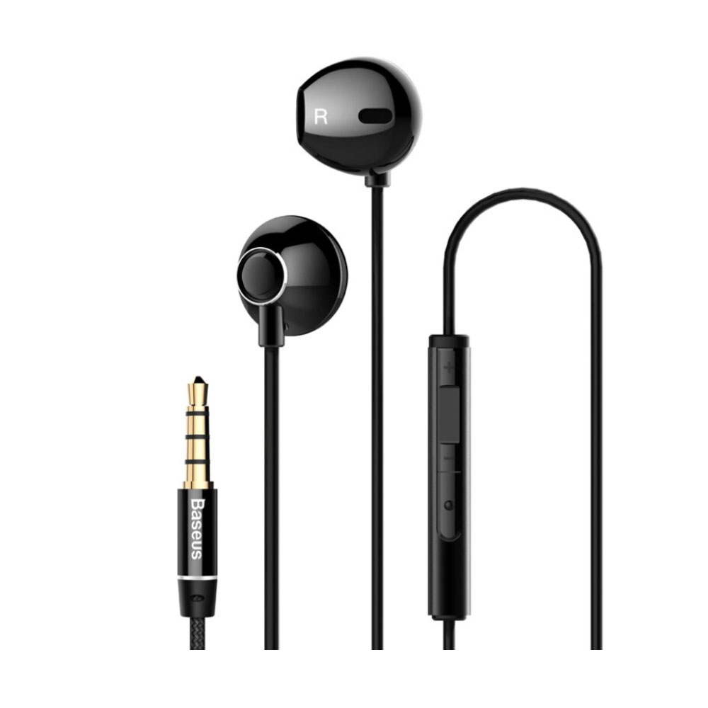 Baseus H06 3.5mm Wired Earphone with Microphone Stereo Earphone - Black