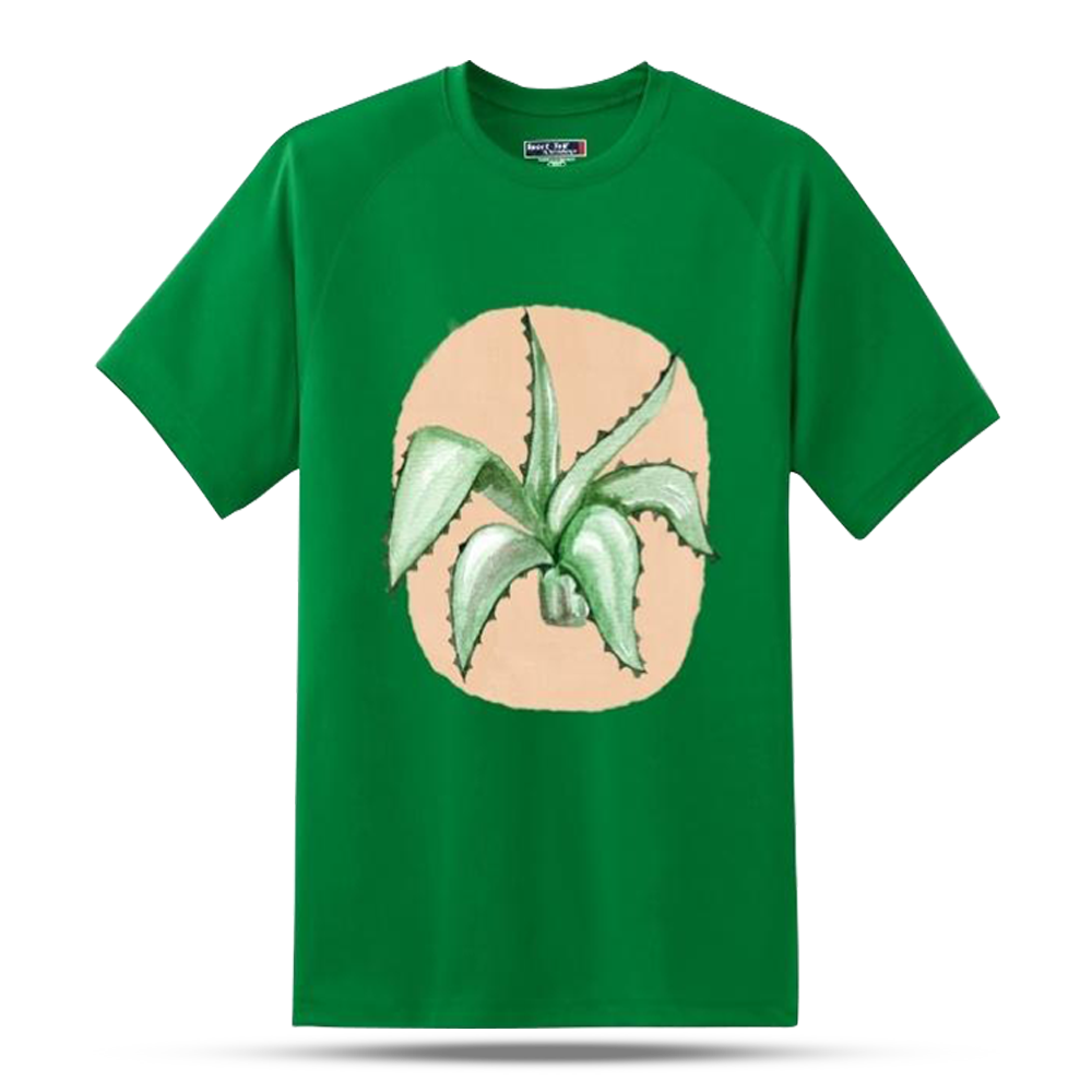 Cotton Round Neck Half Sleeve T-Shirt for Men - Green - W-GR-005