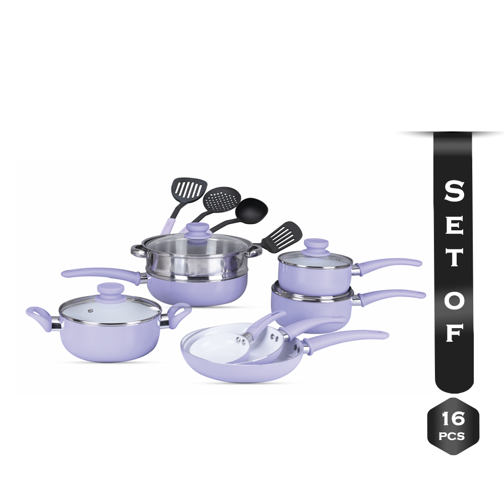 Gazi PRC-16C Purple Non-Stick Cookware Set : Gazi