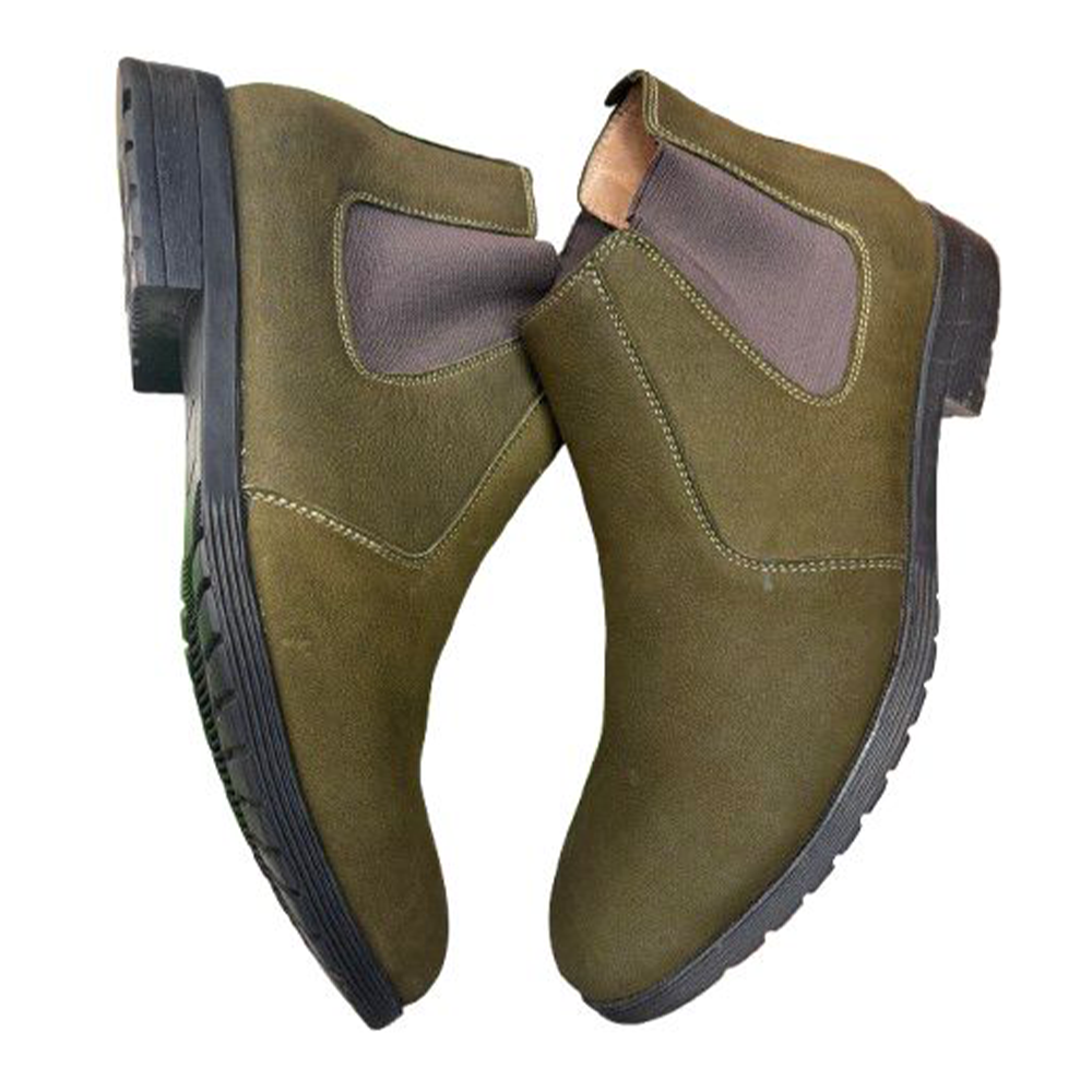 Leather Boot for Men - Olive - 005