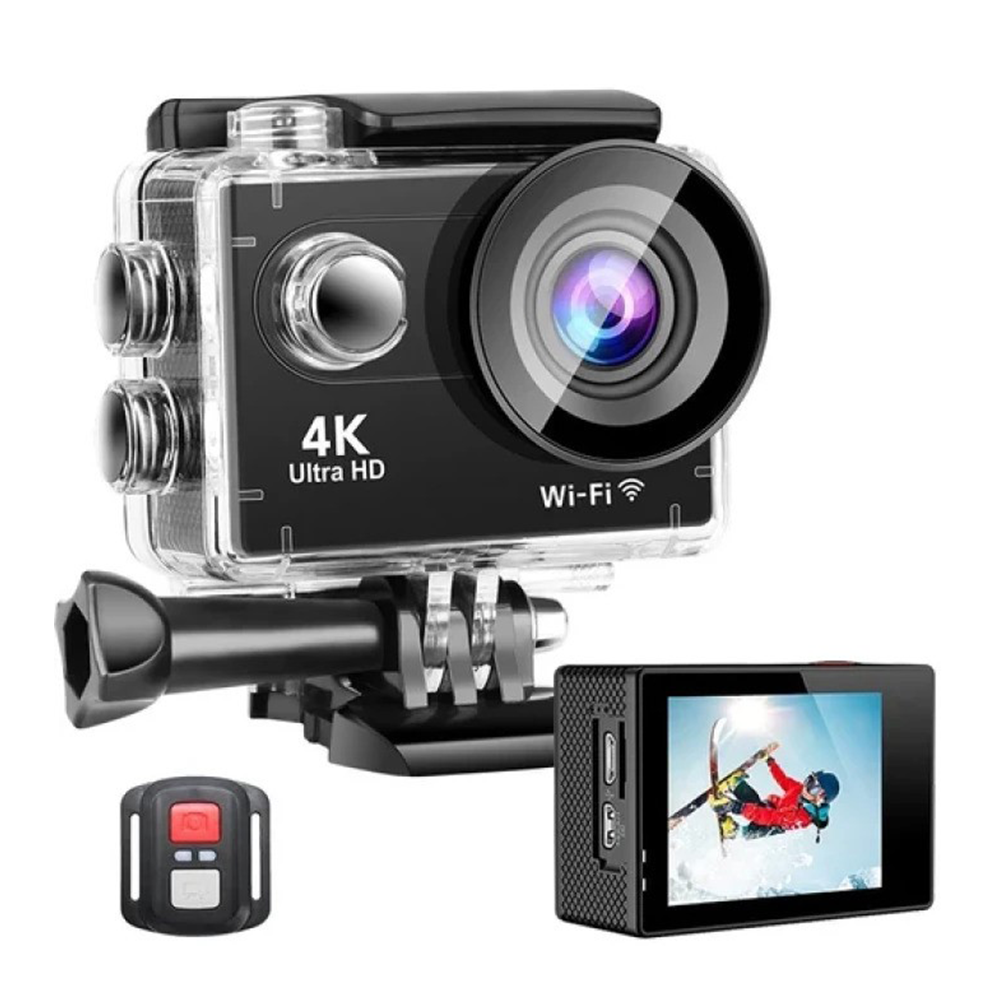 4k Sports Ultra HD Action Camera With Remote - 16MP - Black