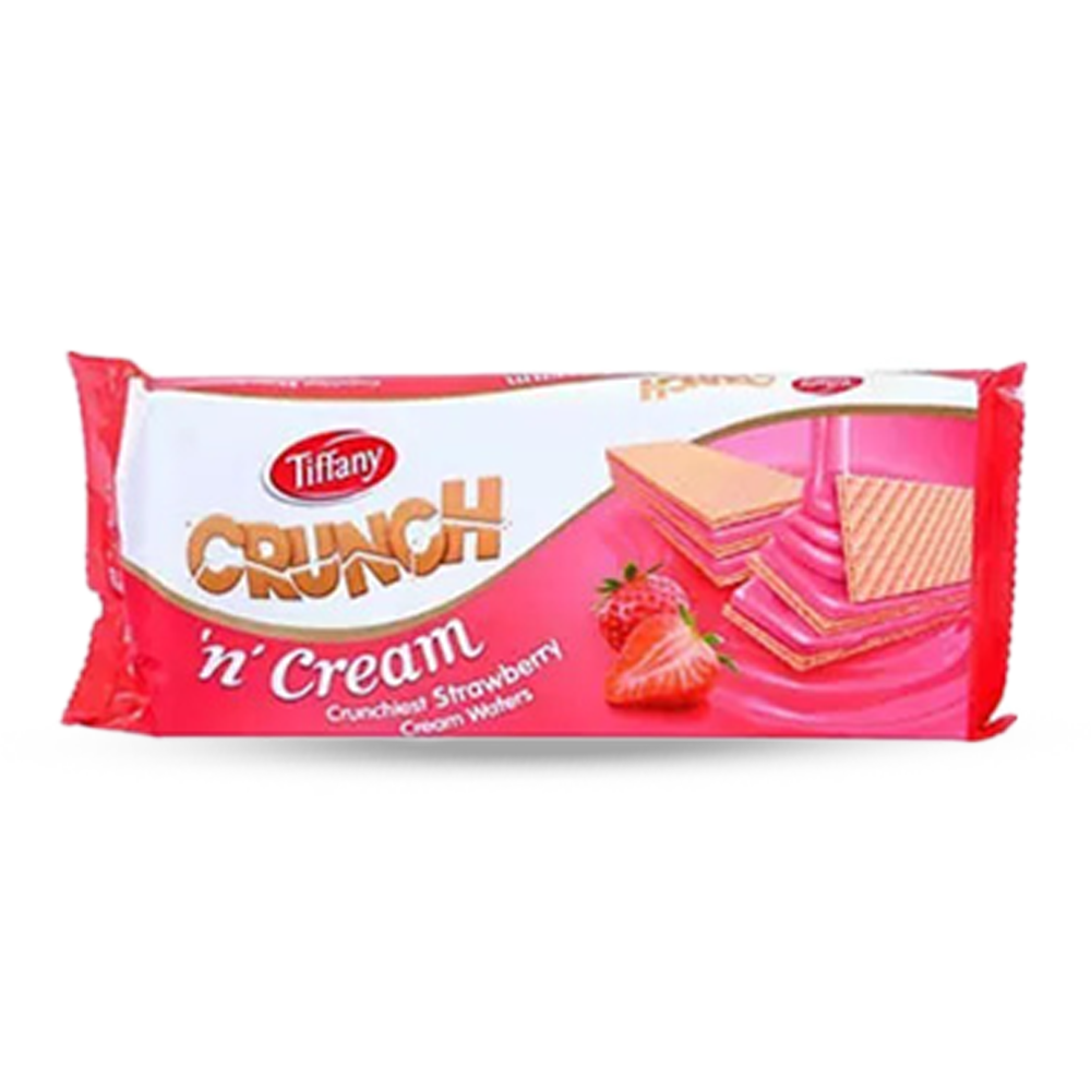 Tiffany Crunch N Cream Strawberry Wafers - 135gm
