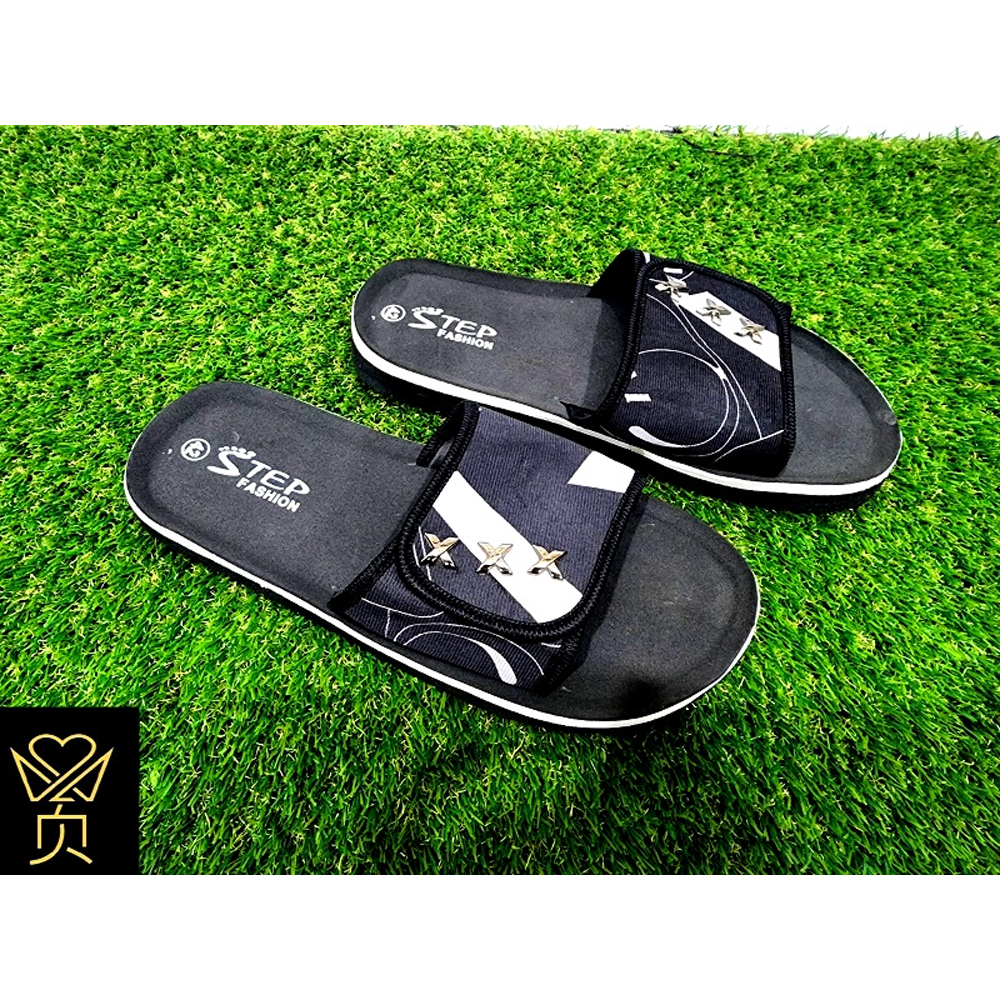 Rubber Slides Slipper Sandal For Men - Black - US