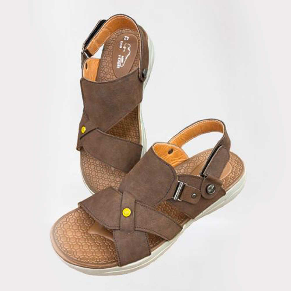 Leather Sandal For Men - Chocolate - SN4