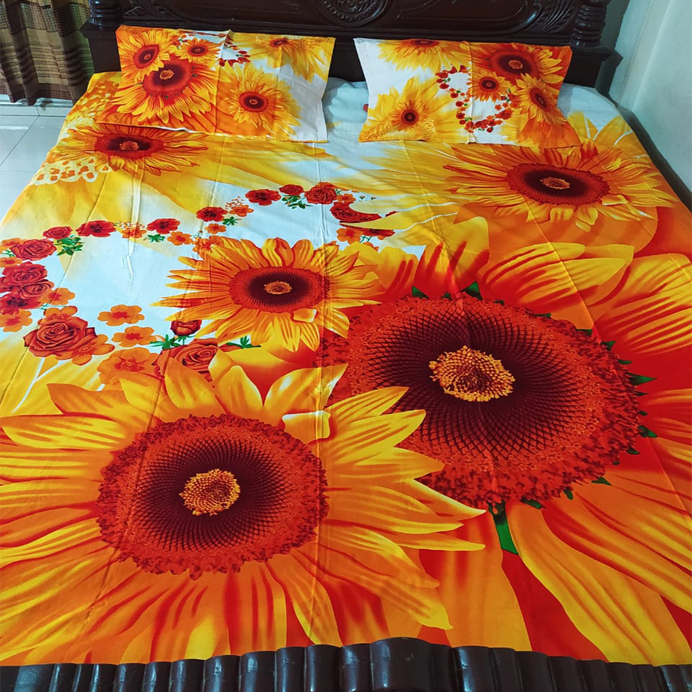 Twill Cotton King Size Double Bed Sheet Multicolor BT05