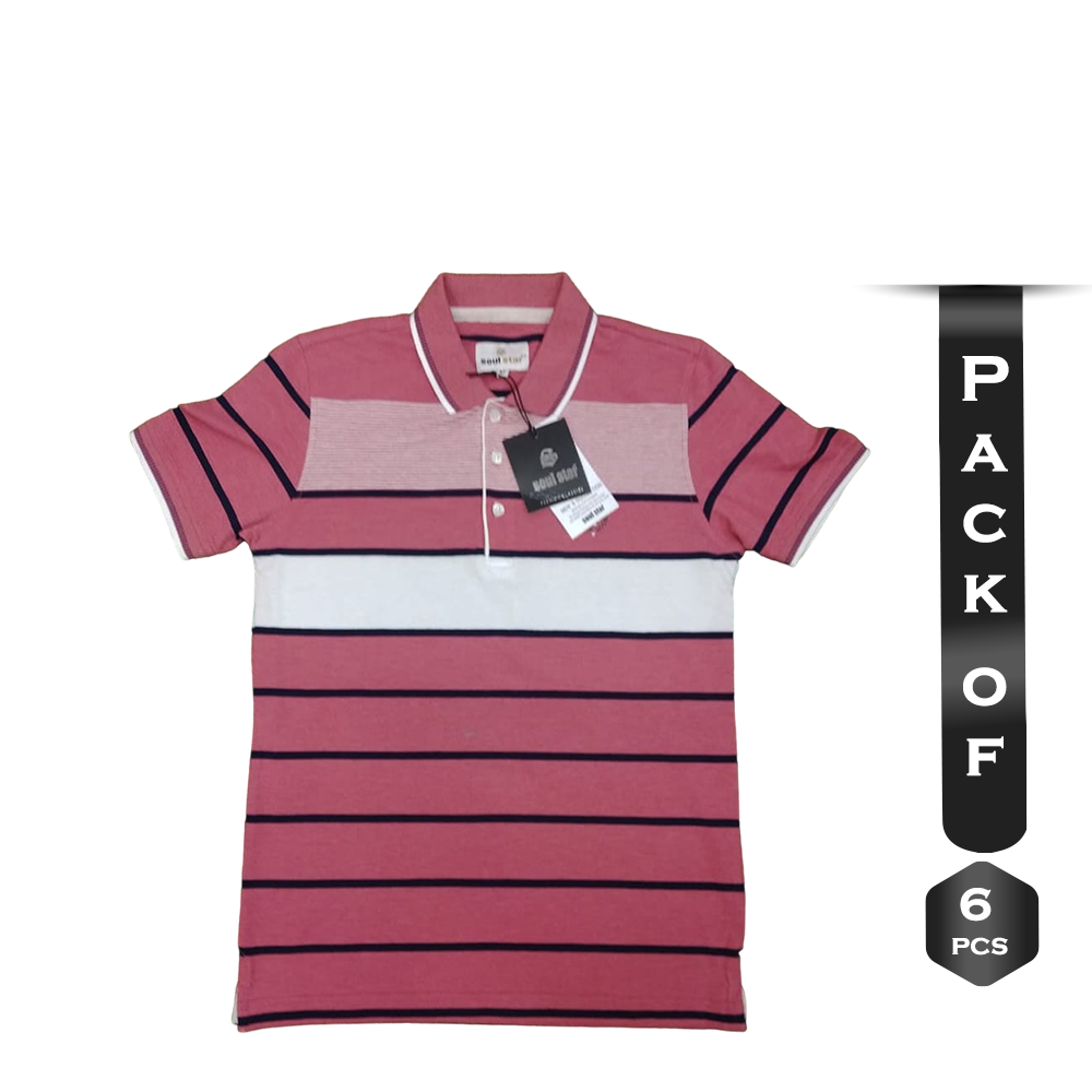 Pack Of 6 Pcs Cotton Polo For Men - Multicolor