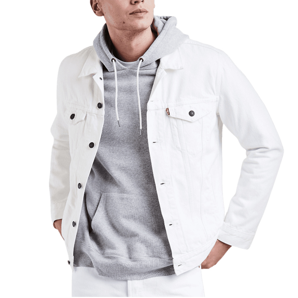 Jean jacket men white hotsell