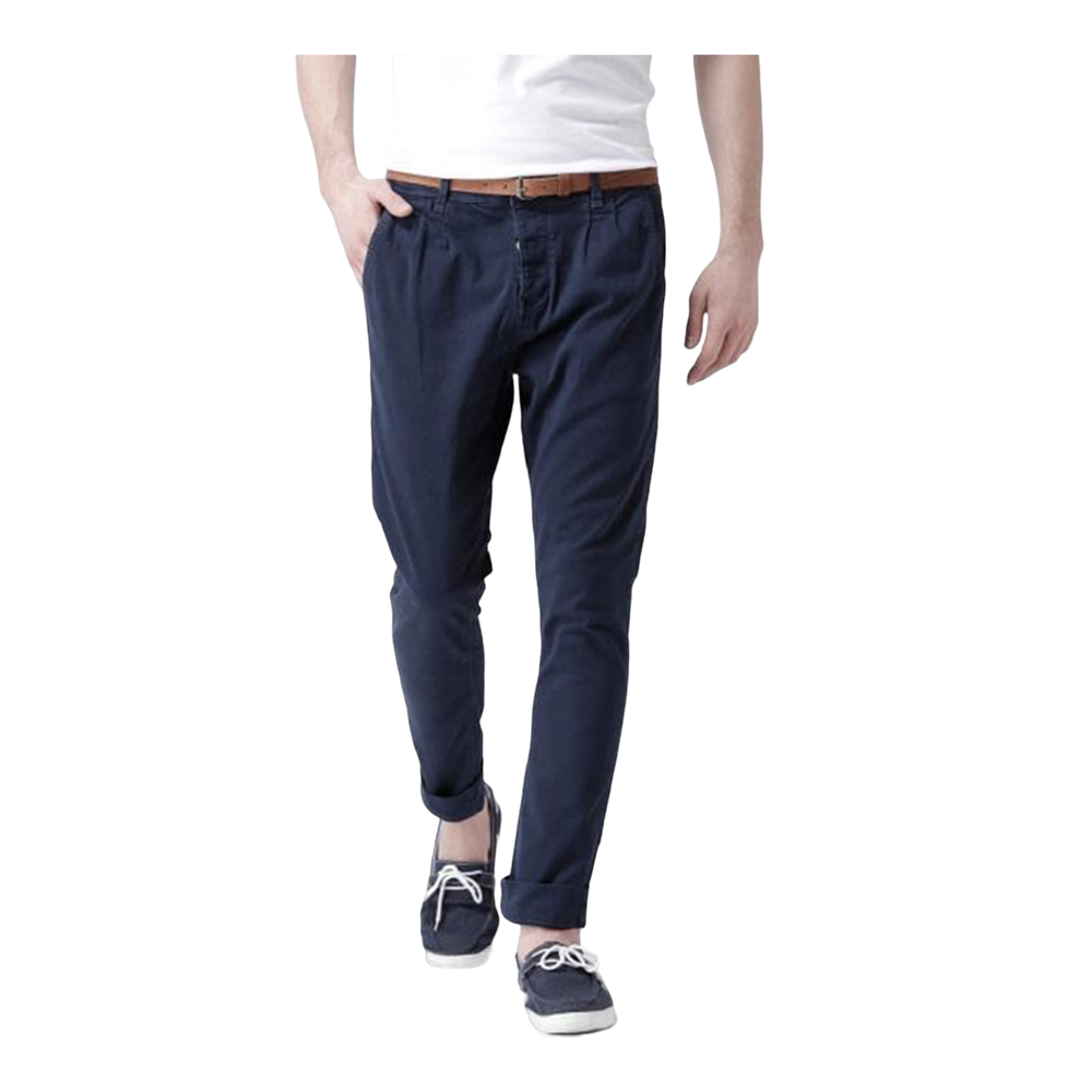 Cotton Chinos Gabardine Pant For Men - Deep Blue - NZ-3165