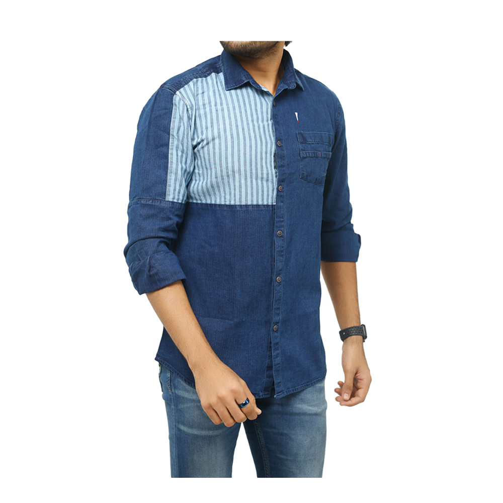 Bang Denim  Full Sleeve Casual Shirt For Men - Navy Blue