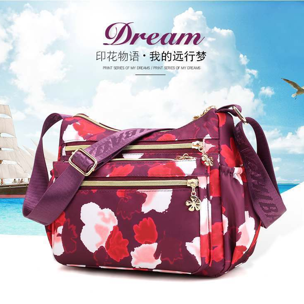 Nylon Shoulder Bag for Women - Multicolor - 661