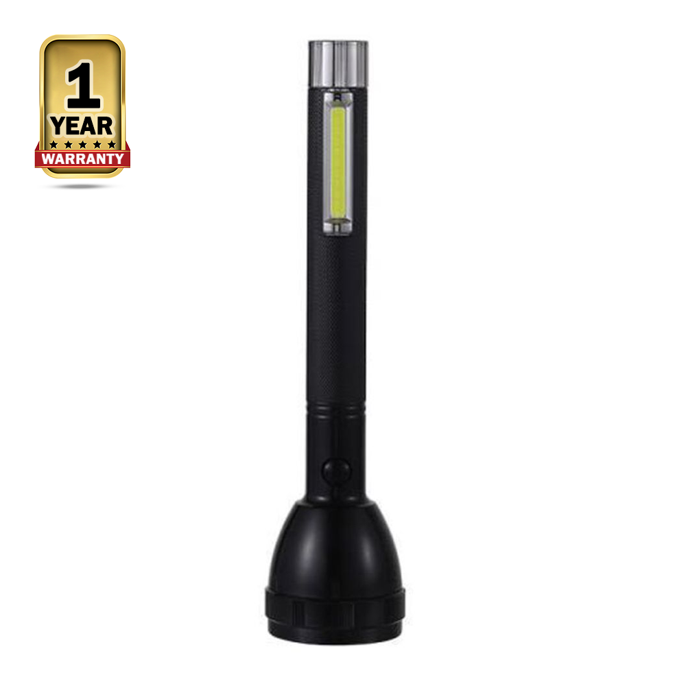 High Quality Rechargeable LED Torch Light - 5W - Black
