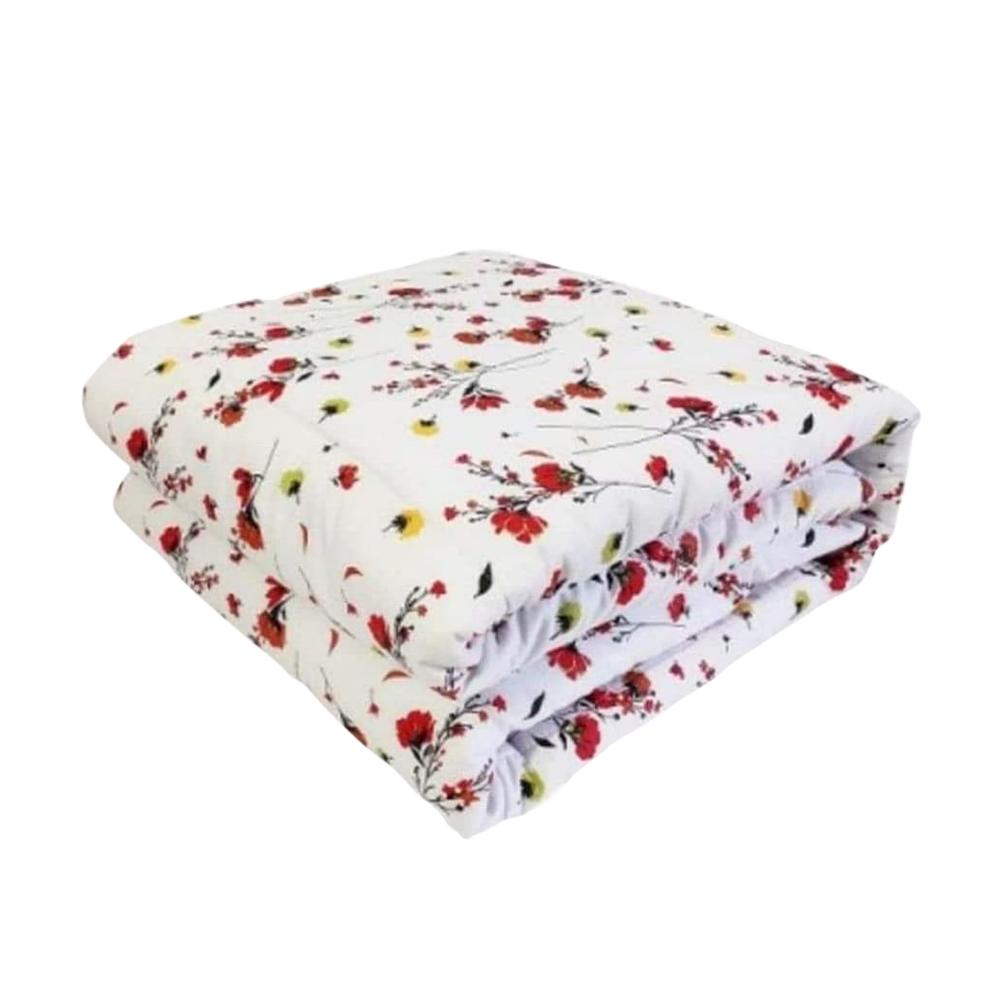 Pigment Cotton Comforter - CF-09- White And Red