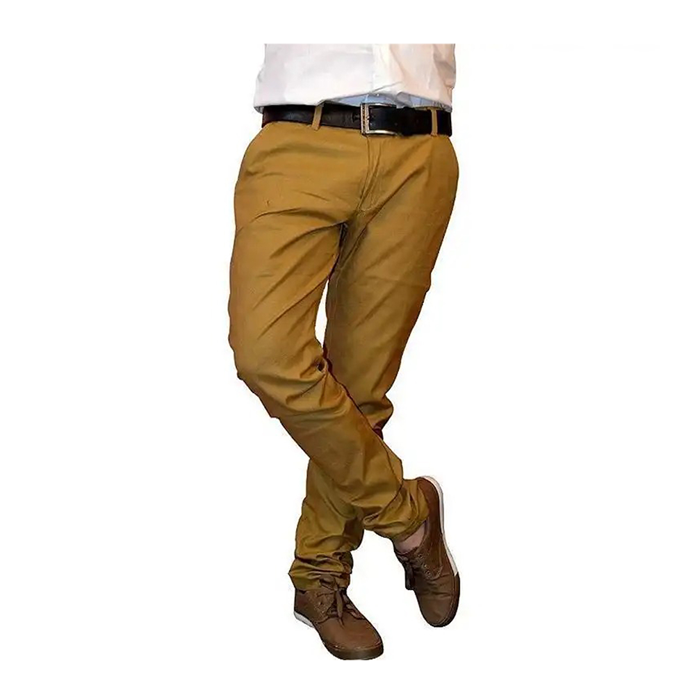 Cotton Chinos Gabardine Pant For Men - Khaki - NZ-3119