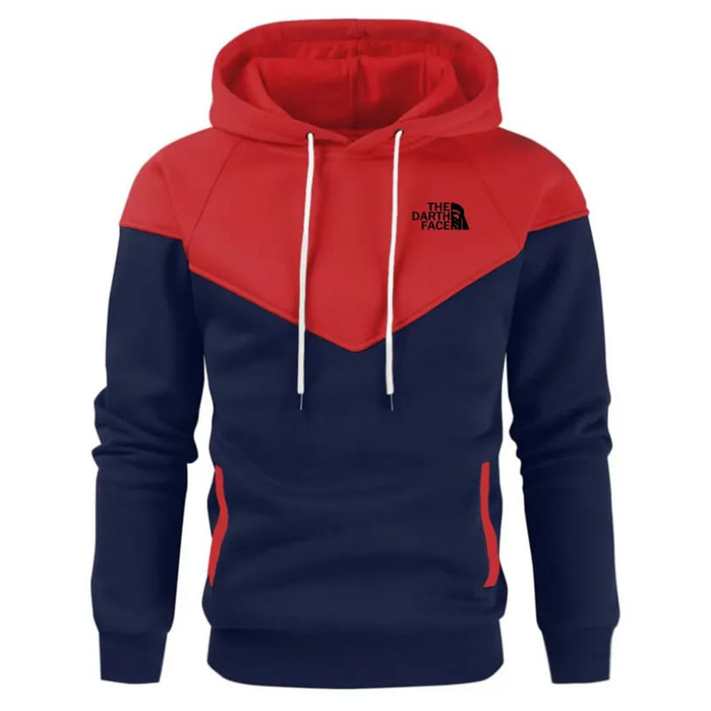 Cotton Hoodie For Men - Blue and Red - H-149