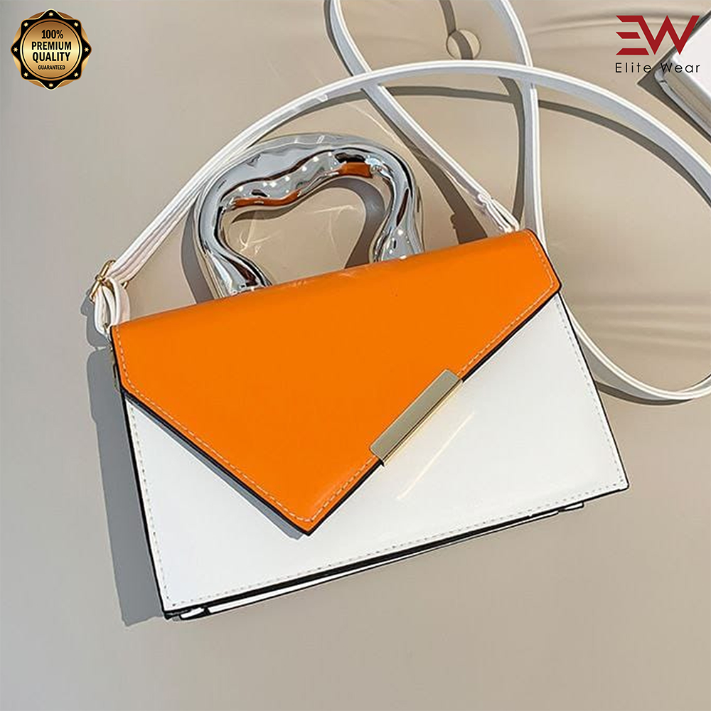 Artificial Leather Thai Stylish Hand Bag For Women - Orange - P293 B	