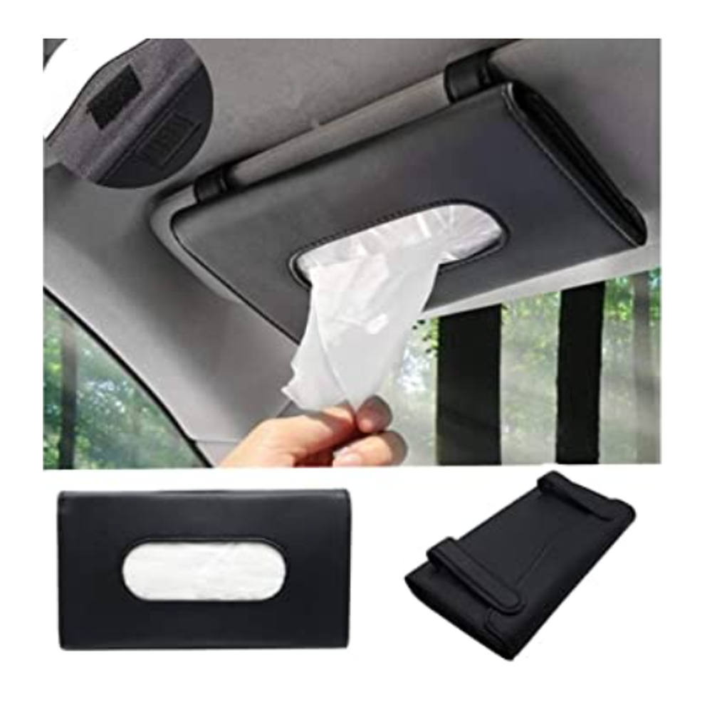 Sun Visor Tissue Box - Black