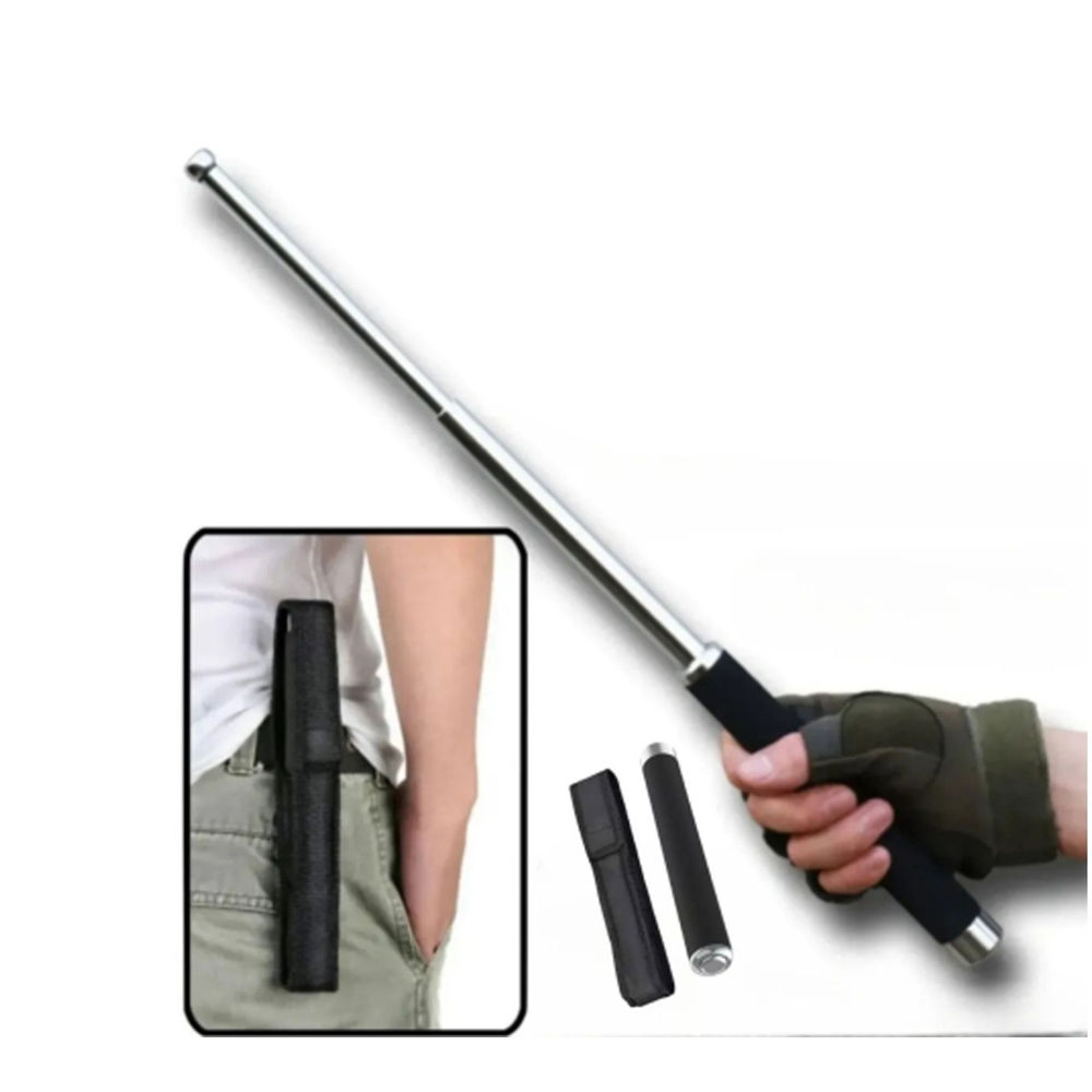 Street Guard Extendable Self-Defense Stick - Silver 