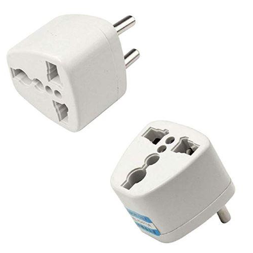 Multi Socket Travel Adapter - 3 Pin - 1 Pcs - White 