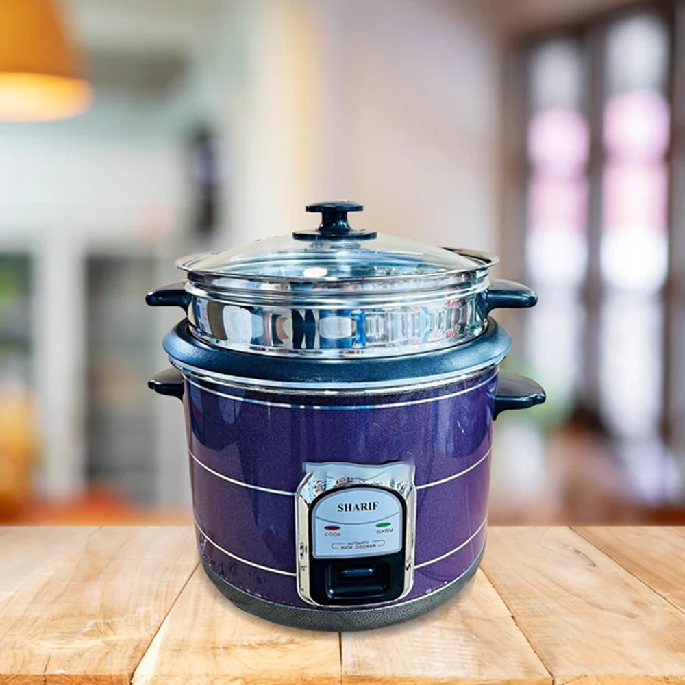 Sharif SH-RCS1810SD Double Pot Electric Rice Cooker - 1.8 Liter  - Purple - UT1810SD