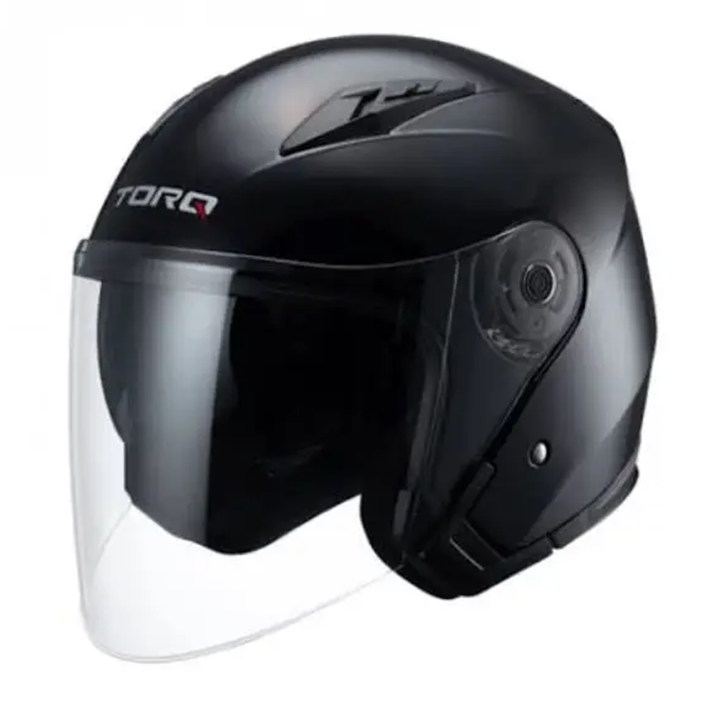 TORQ Half Face Helmet - M Size - Solid Black